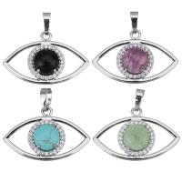 Gemstone Pendants Jewelry, Brass, with Gemstone, plated, fashion jewelry & DIY, more colors for choice, nickel, lead & cadmium free, 33.50x21.50x7.50mm, Hole:Approx 5x6mm, Sold By PC