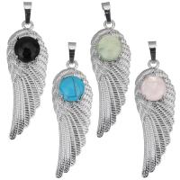 Gemstone Pendants Jewelry Brass with Gemstone plated fashion jewelry & DIY nickel lead & cadmium free Approx Sold By PC