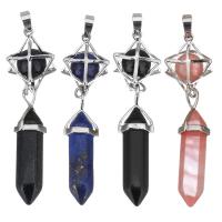 Gemstone Pendants Jewelry Brass with Gemstone plated fashion jewelry & DIY nickel lead & cadmium free  Approx Sold By PC