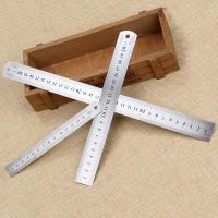 Stainless Steel Ruler Rectangle & double-sided original color Sold By PC