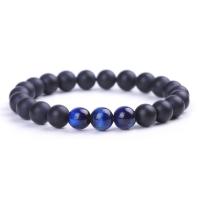 Gemstone Bracelets, Lava, with Elastic Thread, plated, fashion jewelry & Unisex, more colors for choice, 8mm, Sold By Strand