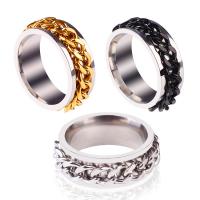 Titanium Steel Finger Ring with Stainless Steel Round Sold By PC