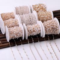 Brass Beading Chains with pearl plated DIY 2*10000mm Sold By Lot