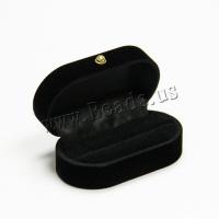 Velveteen Ring Box, Tecido flocado, with plástico, Mais cores pare escolha, 74.50x39.50x35mm, 10PCs/Lot, vendido por Lot
