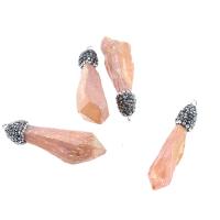 Quartz Gemstone Pendants, irregular, plated, DIY, more colors for choice, 48x16x16mm, Hole:Approx 2mm, Sold By PC