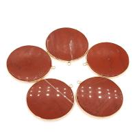 Gemstone Pendants Jewelry Natural Stone Round plated DIY Approx 2mm Sold By PC