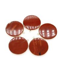 Gemstone Pendants Jewelry, Natural Stone, Round, plated, DIY & different designs for choice, more colors for choice, 44x23x5mm, Hole:Approx 2mm, Sold By PC