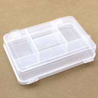 Boîte de rangement, plastique, rectangle, durable & 5 cellules & transparent, blanc, 139x99x33mm, Vendu par PC