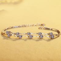 925 Sterling Silver Bangle Bracelet platinum plated for woman & with rhinestone Sold By Strand