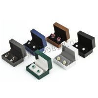 Earring Box, Leatherette Paper, Rectangle, durable, more colors for choice, 75x50x35mm, Sold By PC