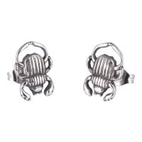 Boucle d'oreille de gaujon en acier inoxydable, acier inoxydable 316L, Insecte, bijoux de mode & pour femme, couleur originale, 14x9mm, Vendu par paire