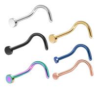 Stainless Steel Nose Piercing Jewelry, plated, fashion jewelry & Unisex, more colors for choice, 0.80x7x2mm, Sold By PC