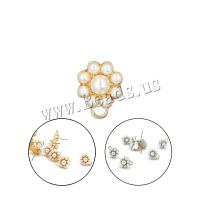 Zinc Alloy Earring Drop Component with Plastic Pearl Flower plated fashion jewelry & for woman nickel lead & cadmium free Sold By Bag