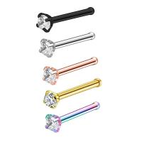 Stainless Steel Nose Piercing Jewelry plated fashion jewelry & Unisex & with rhinestone Sold By PC