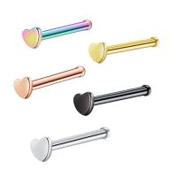 Stainless Steel Nose Piercing Jewelry, plated, fashion jewelry & Unisex, more colors for choice, 0.80x7x2mm, Sold By PC
