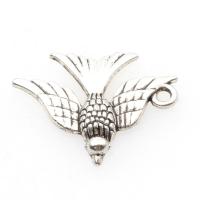 Zinc Alloy Pendants with Zinc Alloy Bird antique silver color plated DIY silver color 19*24*3mm Approx 1mm Sold By Bag
