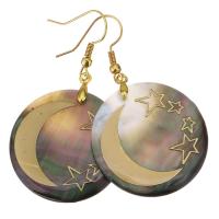 Shell Earrings Brass with Shell plated fashion jewelry & for woman nickel lead & cadmium free 54mm 30mm Sold By Lot