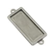 Stainless Steel Connector Setting Rectangle & 1/1 loop original color Approx 2.93mm Sold By Bag
