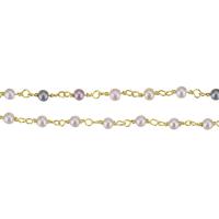 Brass Ukrasna Chain, Mesing, s Plastična Pearl, pozlaćen, možete DIY, više boja za izbor, 13x4x4mm, 10m/Lot, Prodano By Lot