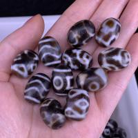 Natural Tibetan Agate Dzi Beads, plated, durable & fashion jewelry, more colors for choice, 14x19mm, 20PCs/Lot, Sold By Lot