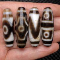 Natural Tibetan Agate Dzi Beads, plated, durable, 12x38mm, 20PCs/Lot, Sold By Lot