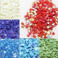 Glas-Rocailles Tila Perlen, Quadrat, doppelseitig, keine, 5*5*1.9mm, 200PCs/Tasche, verkauft von Tasche