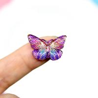 Mobile Phone DIY Decoration, Resin, Butterfly, epoxy gel, durable & cute, more colors for choice, 22x15mm, 100PCs/Bag, Sold By Bag