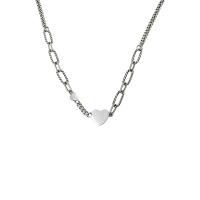 Thajsko Sterling Silver náhrdelník, 925 Sterling Silver, Srdce, Vintage & pro ženy, stříbro, 445,8*8,15*15mm, 2/Strand, Prodáno By Strand