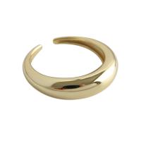 925 Sterling Silver Pljuska prst prsten, pozlaćen, prilagodljiv & za žene, više boja za izbor, 5.4mm, 3.5mm, 16.9mm, Veličina:6.5, Prodano By PC