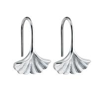 925 Sterling Silver Drop &  Dangle Earrings, Ginkgo Leaf, for woman, silver color, 11x19mm, Sold By Pair