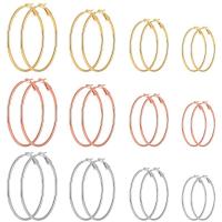 Stainless Steel Hoop Earring, Round, portable, more colors for choice, Sold By Pair