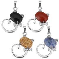 Brass Jewelry Pendants with Gemstone fashion jewelry & DIY nickel lead & cadmium free Approx Sold By PC