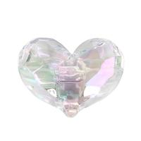 Opaque Acrylic Beads Heart plated durable & fashion jewelry Sold By Bag