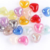 Akryl smykker perler, Plastic, Heart, forgyldt, Bæredygtig & mode smykker, flere farver til valg, 16x14x10mm, Hole:Ca. 3.5mm, Solgt af PC