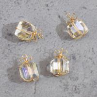 Crystal Pendants, Resin, with Brass, DIY & different size for choice, gold, 10PCs/Bag, Sold By Bag