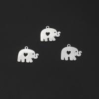 Stainless Steel Pendants, Elephant, plated, DIY & hollow, more colors for choice, 16x11x1mm, Hole:Approx 1mm, 5Bags/Lot, 10PCs/Bag, Sold By Lot