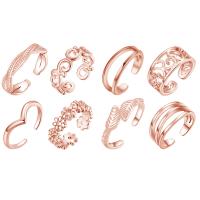 Messing Teen Ring, plated, 8 stuks & open & voor vrouw, meer kleuren voor de keuze, nikkel, lood en cadmium vrij, 14mm, Verkocht door Stel