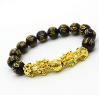 Glass Beads Bracelet Alloy with Plastic Ball plated black 12mm Sold By Bag