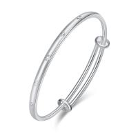 Brass Bracelet & Bangle, polished, Adjustable & for woman, silver color, 58x4mm, Hole:Approx 1mm, Sold By PC