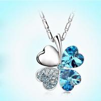 Crystal Necklace, Alloy, with Crystal, Leaf, plated, for woman, more colors for choice, 450mm, Sold By Strand