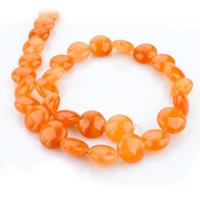 Natural Aventurine Beads, Red Aventurine, Flat Round, polished, DIY, 12mm, Sold By Strand
