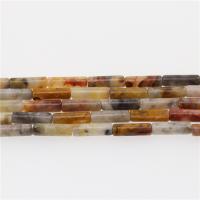 Perlas naturales ágata loca, Ágata loca, Columna, pulido, Bricolaje, 4x13mm, Vendido por Sarta