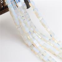 Sea Opal Beads, Square, polished, DIY, white, 6x6mm, Sold By Strand