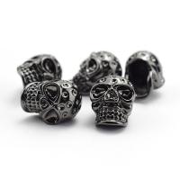 Messing smykker Perler, Skull, forgyldt, du kan DIY, flere farver til valg, 10.5*14.5mm, Solgt af PC