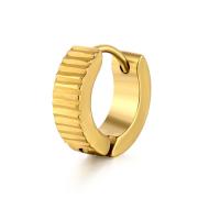 Stainless Steel Huggie Hoop Earring plated fashion jewelry & Unisex gold Sold By PC