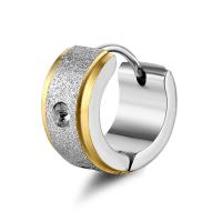 Stainless Steel Huggie Hoop Earring, plated, fashion jewelry & Unisex, gold, 7x9mm, Sold By PC