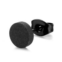 Stainless Steel Stud Earrings, plated, fashion jewelry & Unisex, black, 7x2uff0c0.8x11, Sold By PC