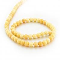 Natural Jade Beads, Jade Yellow, Round, DIY, yellow, 4x4mm, Sold By Strand