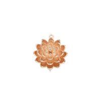 Brass Jewelry Pendants, Lotus, gold color plated, DIY, nickel, lead & cadmium free, 18.50x20mm, 20PCs/Bag, Sold By Bag