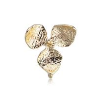 Brass Earring Drop Component with 925 Sterling Silver Three Leaf Clover gold color plated DIY nickel lead & cadmium free Sold By Bag